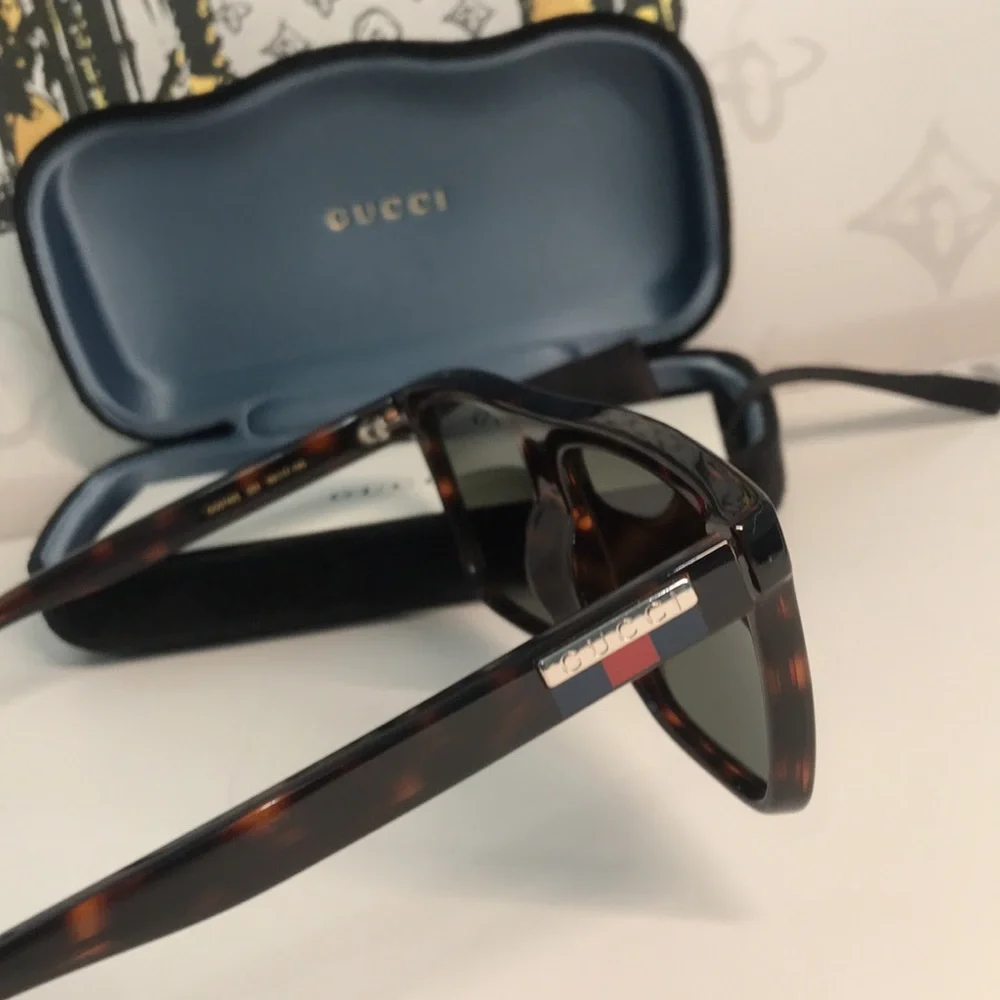 ✨ Brand New Gucci GG0748S 003 Sunglasses – Havana with Green Lenses ✨